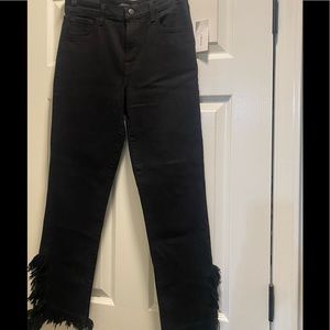 JBrand Rudy High rise cigarette Fray jeans- cropped